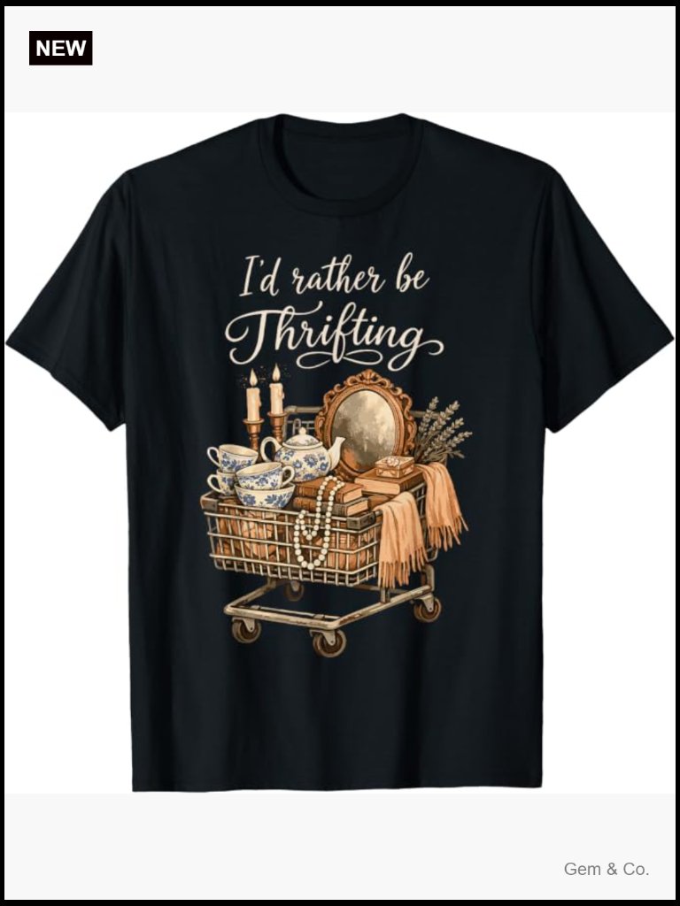 Vintage Humor Thrift Lover T-Shirt Funny Casual Tee